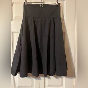 Monday Ruby Skirt High Waist Swing Circle 100% Cotton Midi Black Size Small